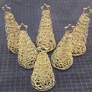 Silvertone & Sparkle Wire Spiral Christmas Tree Decorations